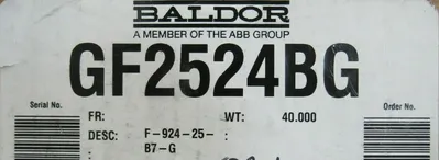 NEW BALDOR GF2524BG SPEED REDUCER F-924-25-B7-G 25:1