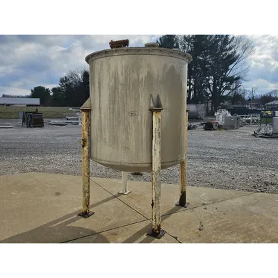 Used 60" Dia. Stainless Steel Vertical Liquid Holding Tank 630 Gallon