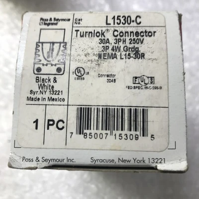 *NEW PASS & SEYMOUR LEGRAND WIRING TURNLOCK CONNECTOR ASSORTED QYT 8#