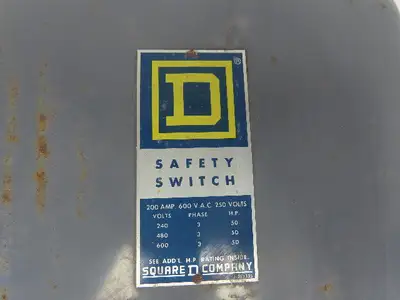Square D HU364 200A 600V Single Throw Disconnect Safety Switch Disconnect