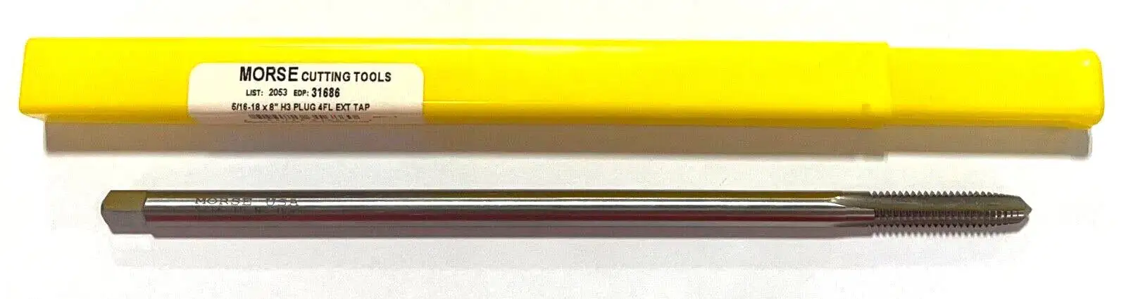 Morse 5/16"-18 HSS Extension Tap H3 Plug 4 Flute USA Made 31686
