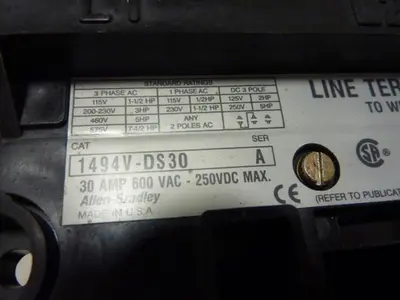 USED ALLEN BRADLEY 1494V-DS30 SER A