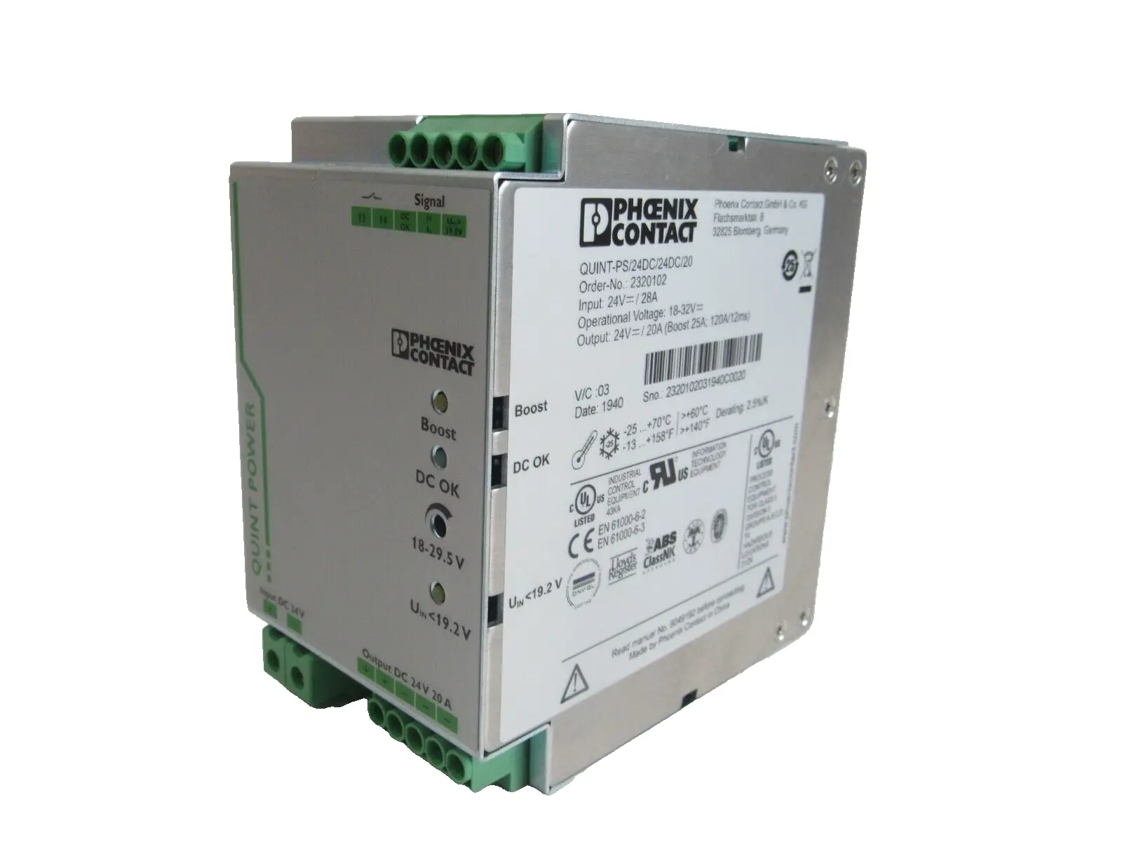 NEW PHOENIX CONTACT QUINT-PS/24DC/24DC/20 CONVERTER QUINTPS24DC24DC20