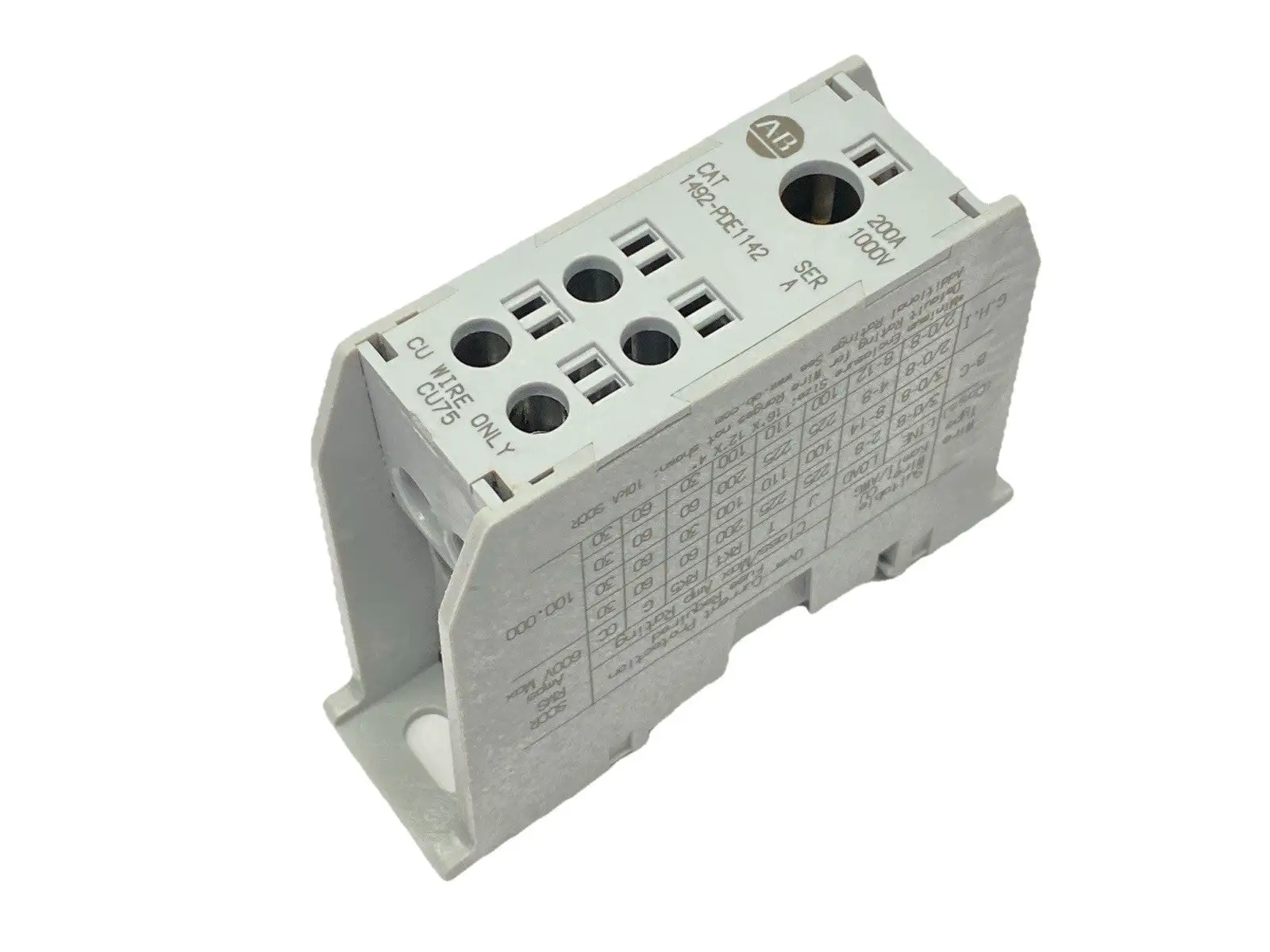 1492-PDE1142 | Allen Bradley  Ser A Power Distribution Block 200A 1000V - New Other