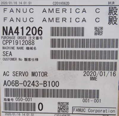 NEW FANUC A06B-0243-B100 SERVO MOTOR A06B0243B100