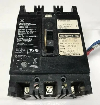 Used Westinghouse MCP03150R Circuit Breakers Indiana US | J&J Industrial Supply #512108