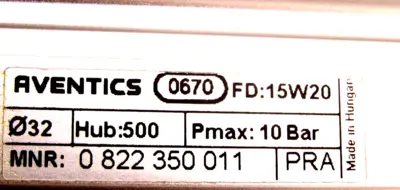 NEW AVENTICS 0-822-350-011 PNEUMATIC CYLINDER 0822350011