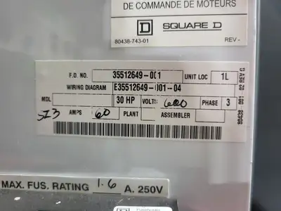 USED SQUARE D MODEL 6