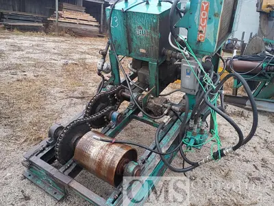 USED HELLE 3-HEAD BLOCK SAWMILL WITH VERTICAL EDGER
