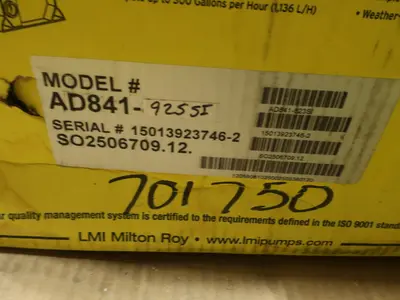 PALLET OF ASSORTED METERING PUMPS, MILTON ROY, LMI, PROMINENT