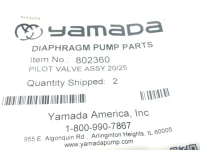 NEW YAMADA PILOT VALVE ASSEMBLY 20/25
