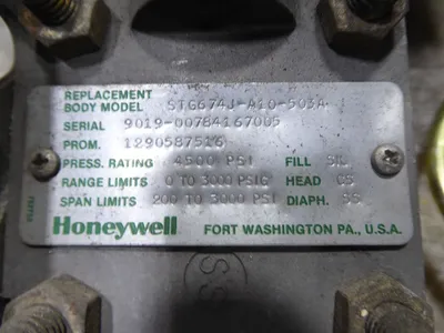 Honeywell STG674-A1G-00000-MB,ME,F1C3-513A Smart Pressure Transmitter Xt2 Used