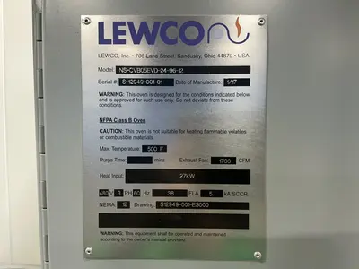 Used 2017 LEWCO NSCVB05EVD249612 Heat Treating Units Ohio US | HGR 24 #1520010