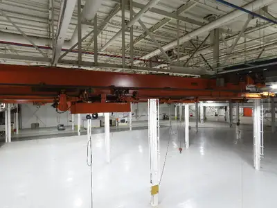 Cleveland Tramrail P&H 10 Ton Double Girder Underhung Bridge Crane 43' Span