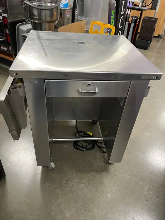 Used ColorPoint Used Colorpoint Portable Stainless Steel Gray Work Counter with Foldable Shelf 120V Food Prep Tables Illinois US | Falcon Restaurant Supply #1376226