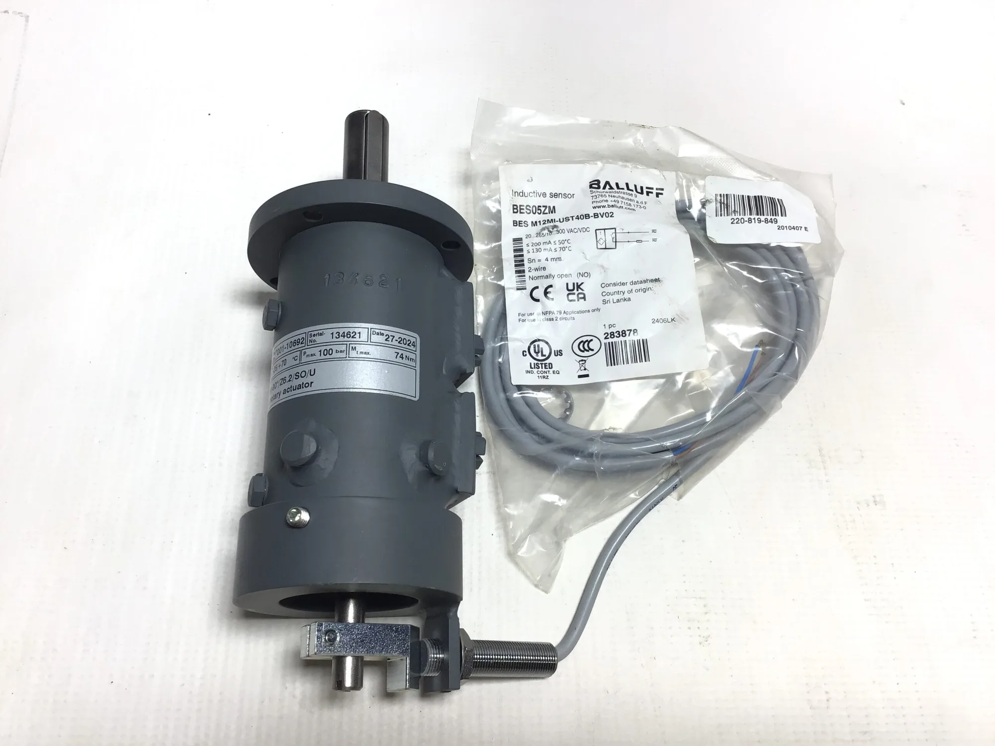 ECKART 001-10692 Hydraulic Rotary Actuator 100bar 74Nm -25/+70°C