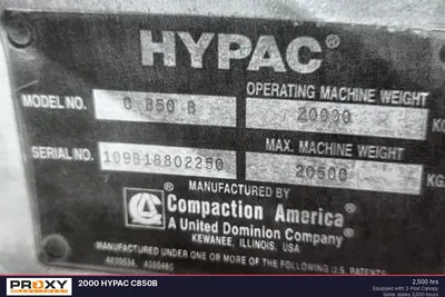 Used 2000 HYPAC C850B Single Drum Rollers New York US | Proxy Equipment #1385066