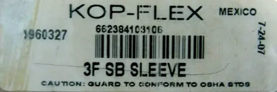 NEW KOP-FLEX 1960327 SLEEVE WITH 3F HUB 2-5/8" BORE