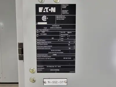 15kV Switchgear Lineup MVS Load Break Controller, 2000 Amp