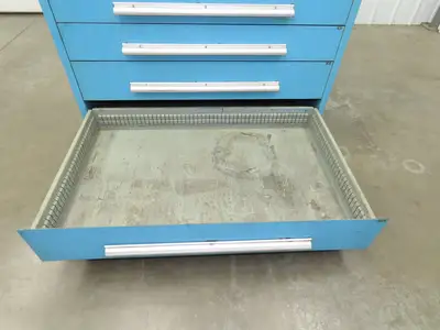 Nu-Era Modular Tool Storage Cabinet 10 Drawer 45x28x61" Blue Stanley Vidmar