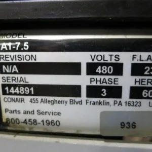 Used 2000 CONAIR A1-7.5 Chillers Massachusetts US | Hunter Plastics #1460034