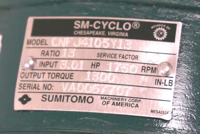 NEW SUMITOMO CNFJ4105Y13 SM-CYCLO REDUCER