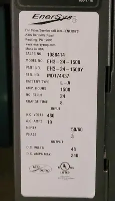 USED 2014 ENERSYS EH3-24-1000