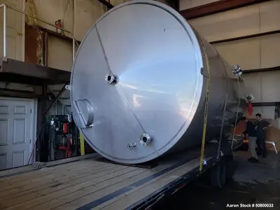 Unused 6,500 Gallon Single-Wall Stainless Steel Tank – Industrial Liquid Storage
