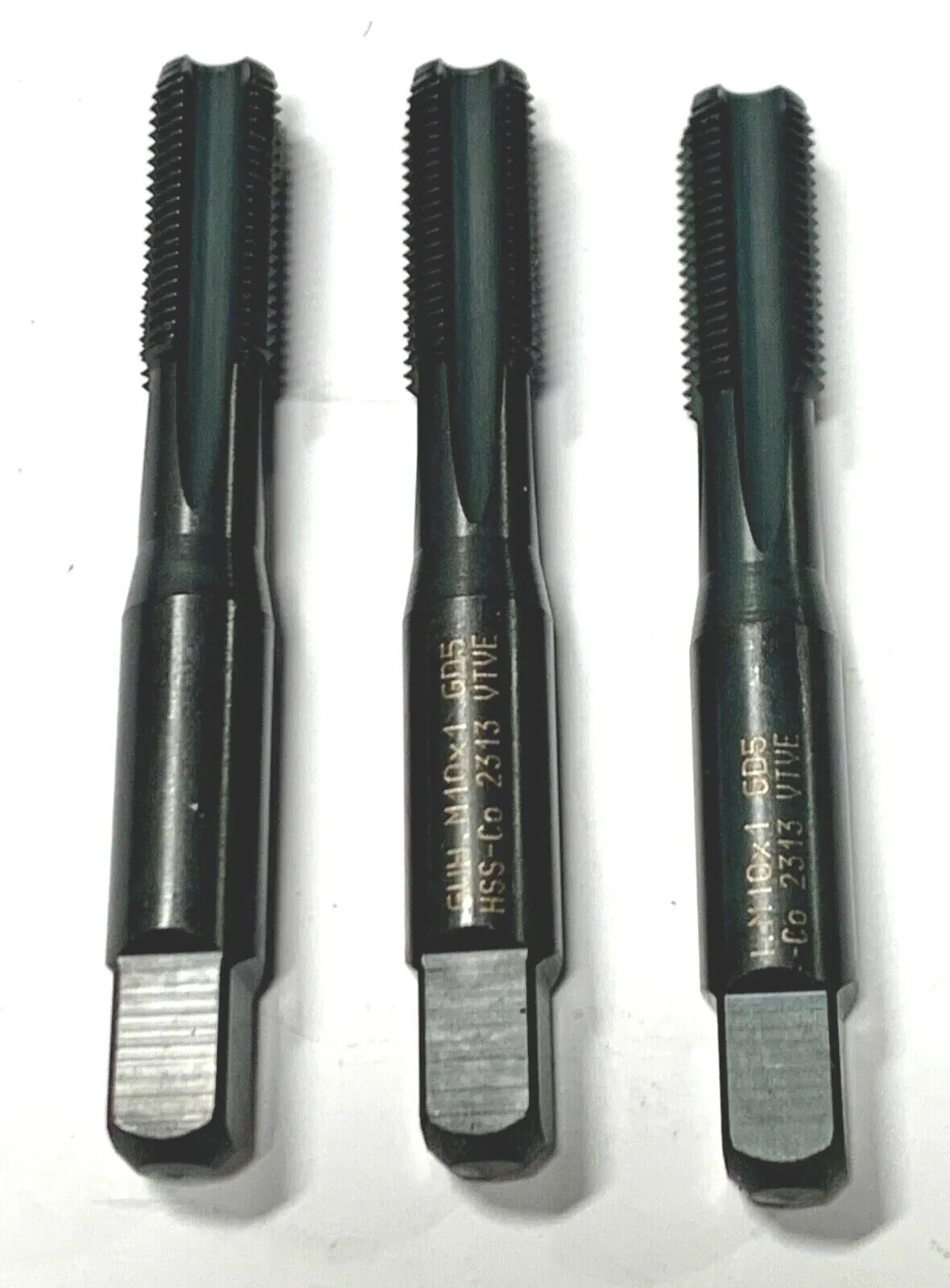 Guhring M10 x 1.00 Cobalt Hand Tap Bottoming Taps D5 4 Flute 3 Pack
