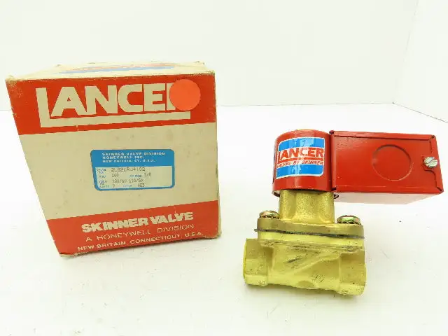 Skinner Lancer 2LB2LRJ4102 Brass Solenoid Valve 2-Way NC 120V 100 PSI 1/2" NPT