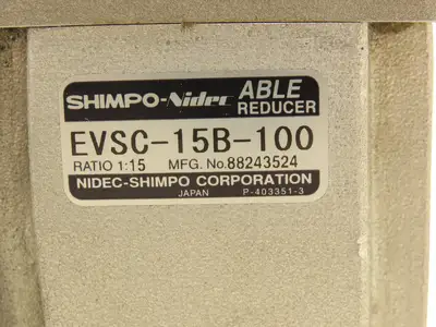 Nidec-Shimpo EVSC-15B-100  1:15 Ratio Gear Reducer W/ M-Z1-IAA100-TA Servo Motor