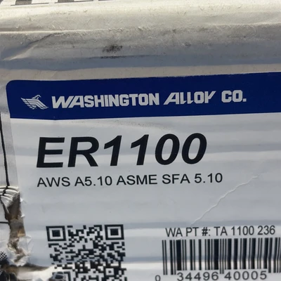 New | in-Stock WASHINGTON ALLOY ER1100 Cable & Wire Indiana US | J&J Industrial Supply #1362122