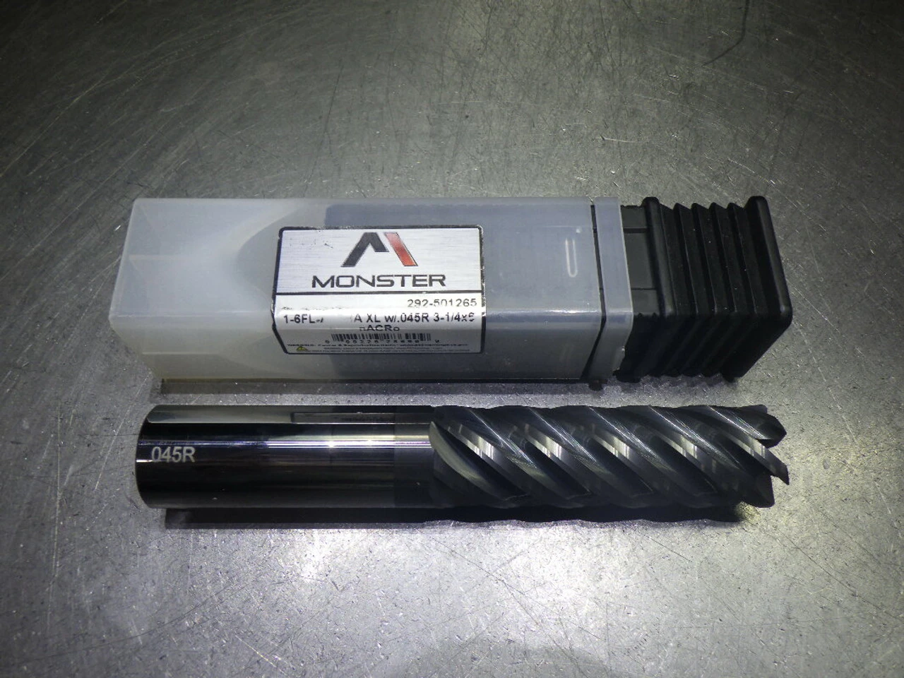 Monster 1" 6 Flute Carbide CR XL Endmill 1" Shank .045" R 292-501265 (LOC671)