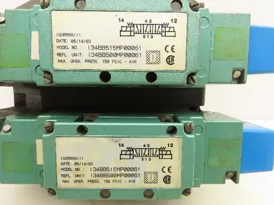 Numatics 134BB515MP00061 Directional Control Solenoid Valve Pneumatic Lot of 2