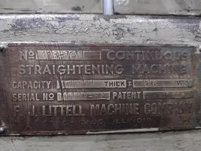 12" X .093" LITTELL MODEL #418-7PDL 7 ROLL MOTORIZED COIL STRIP STRAIGHTENER: YOBRO #24942
