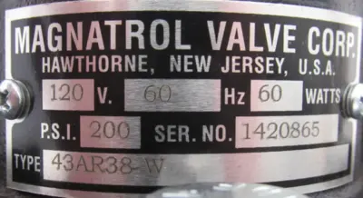 NEW MAGNATROL 43AR38-W SOLENOID VALVE 2-1/2" 120V 43AR38W
