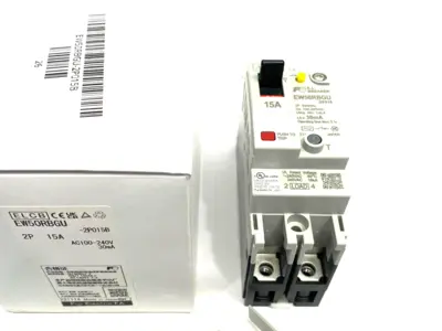 USED FUJI ELECTRIC G-TWIN EARTH-LEAKAGE BREAKER 15A 2-POLE 100-240VAC