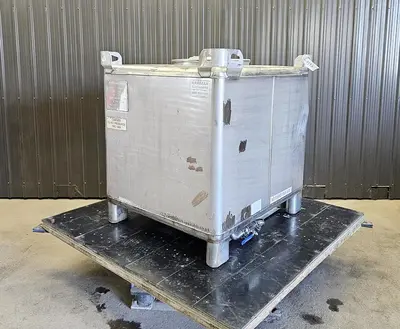 Used 350 Gallon IBC Tank (Tote), 304 Stainless Steel