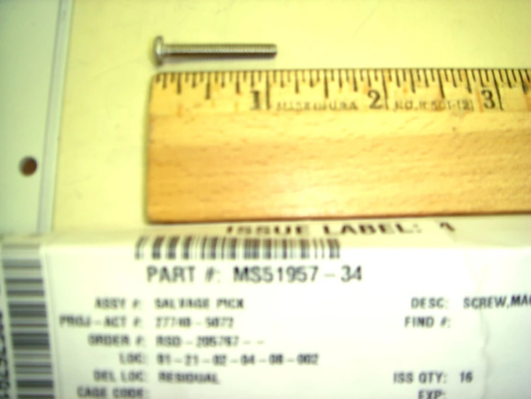 New | in-Stock Phillip Pan Head Screws MS51957-34 Hardware Washers Arizona US | ASSET CONVERSION SPECIALISTS, INC. #312113