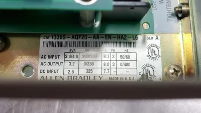 ALLEN-BRADLEY 1336 PLUS 1336S-BRF50-AA-EN-HA2-L6 Ser A Vector Drive. 1E