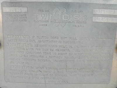 USED TWIN DISC B-111-HP3