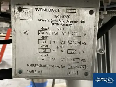USED BECOMIX 1,200 Liter A Berents  Becomix Model RW 1200 CD + F1000