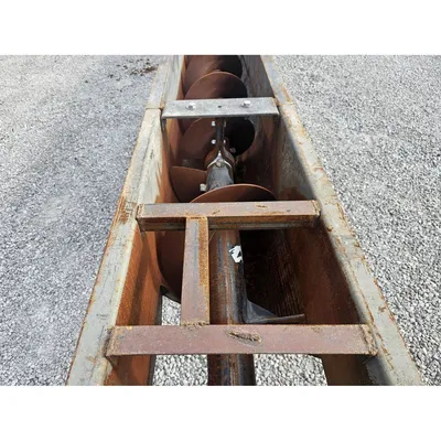 Used 5HP Carbon Steel Industrial Incline Screw Auger Conveyor - 16" Dia. X 28'L