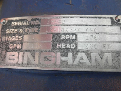 USED SULZER BINGHAM 12X14X22 CHO