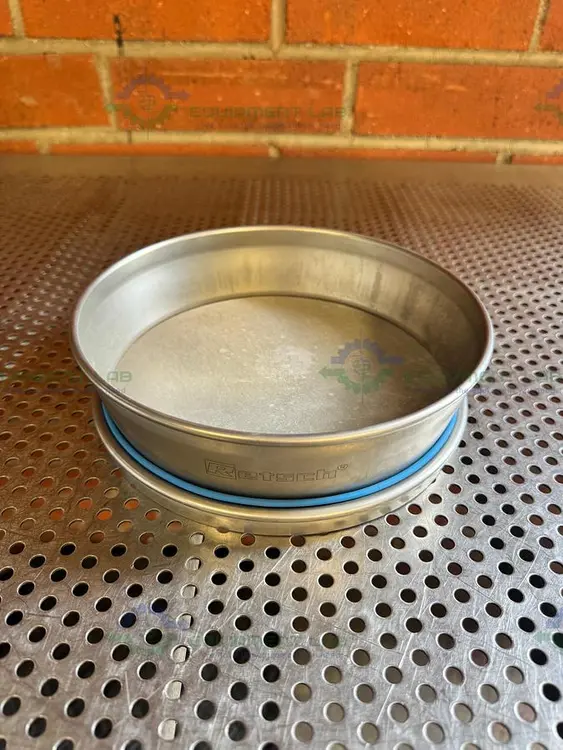 Used RETSCH SIEVE FRAME AND SCREEN, 8" DIAMETER X 2" DEEP, 75 UM MESH SIZE Filtration Equipment California US | Equipment Lab #1460007