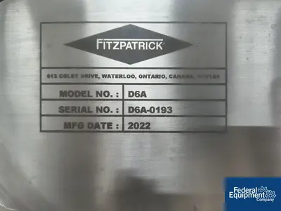 Used Fitzpatrick Fitzpatrick D6A Fitzmill, Model WJ-VFS-D6A-PCS-N202 FitzMills MX | Federal Equipment Company #1743196