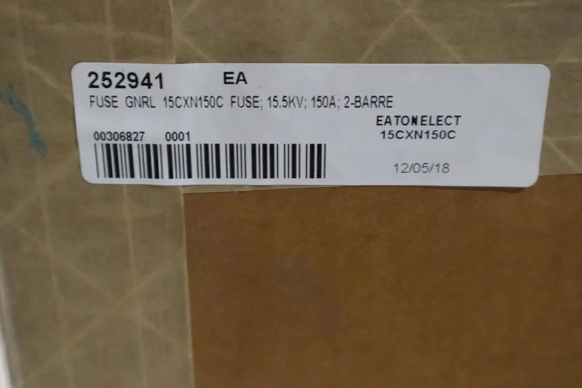EATON CUTLER HAMMER 15CXN-150C / DOUBLE BARREL HIGH VOLTAGE FUSE NEW #G155