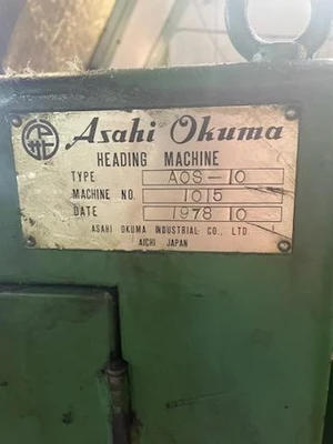 Used 1978 ASAHI OKUMA INDUSTRIAL CO. AOS-10 Cold Headers New Jersey US | National Machinery Exchange #1498789