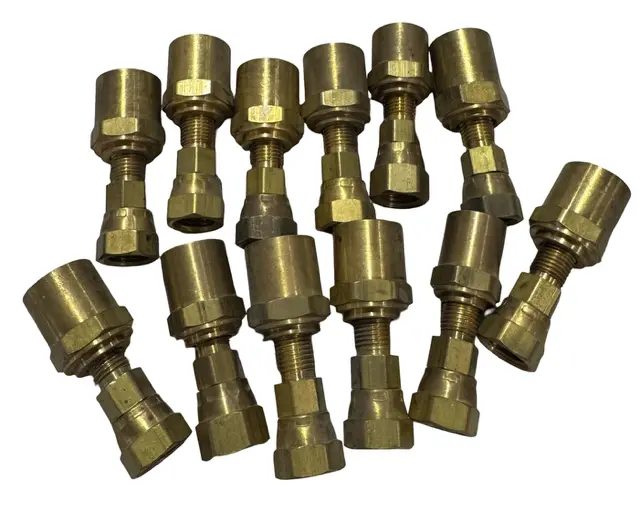 Coilhose 5/16" ID x 11/16" OD Brass Reusable Fittings, 1/4" FPT Thread 12 Pack