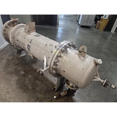 Used 20" Shell and Tube Stainless Steel Condenser Heat Exchanger, Fixed Tube